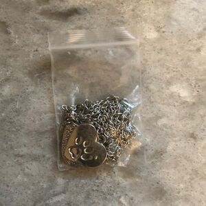 Silver Heart Paw Print Necklace